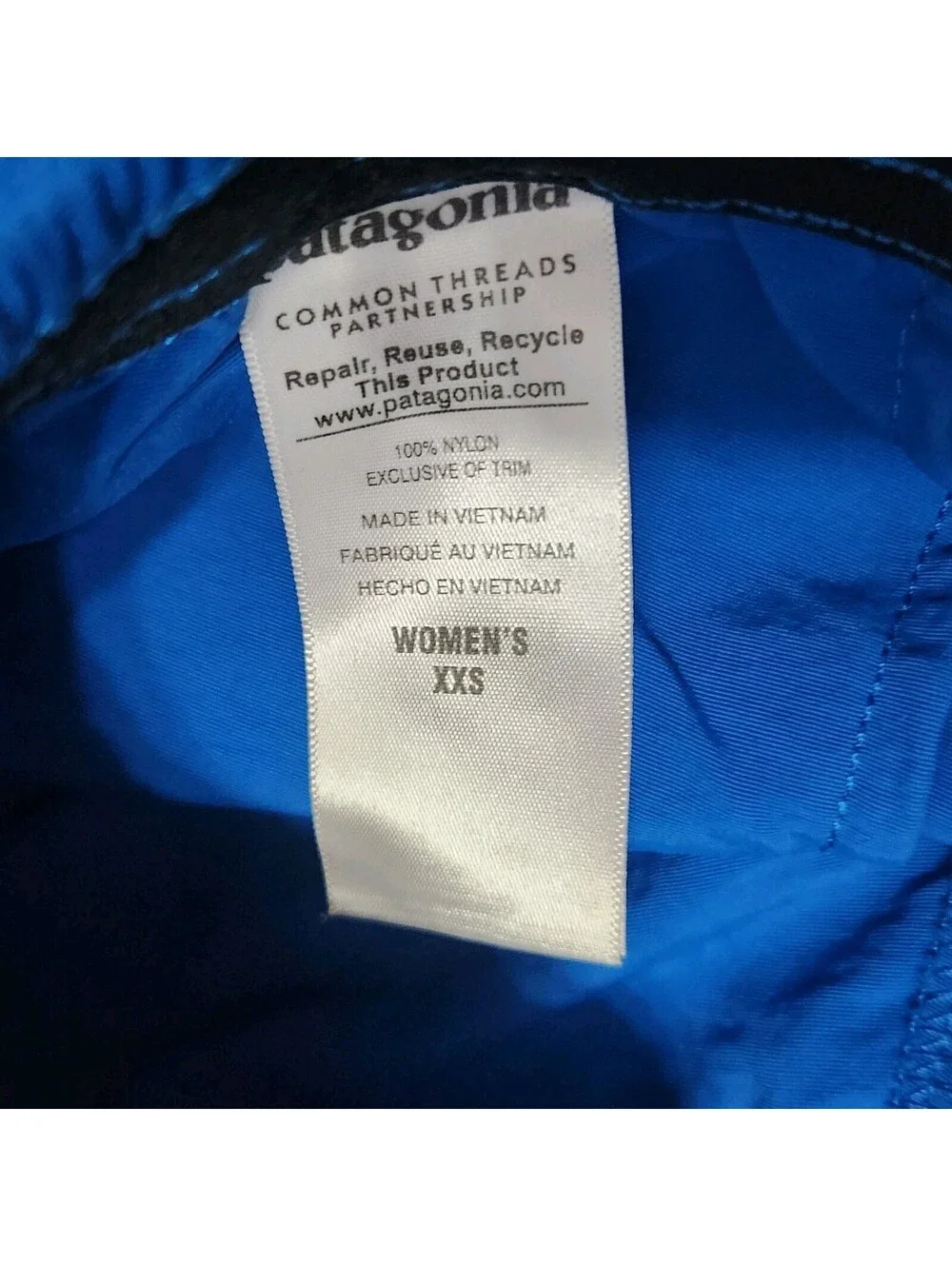 Patagonia Shorts Womens XXS Royal Blue Drawstring Baggies